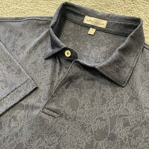 Peter Millar Skulls Polo Shirt Mens Large Jacquard Crown Sport Performance Logo